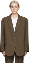 The Frankie Shop Bea Oversized Single-breasted Blazer In Chocolate