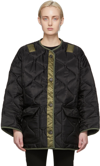 THE FRANKIE SHOP BLACK & GREEN DOWN QUILTED TEDDY JACKET