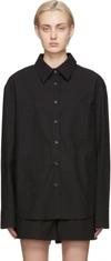 The Frankie Shop Lui Organic Cotton-poplin Shirt In Black