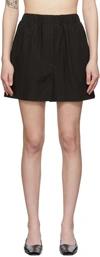 The Frankie Shop Lui Organic Cotton-poplin Boxer Shorts In Black