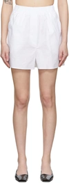The Frankie Shop Lui Organic Cotton-poplin Boxer Shorts In White