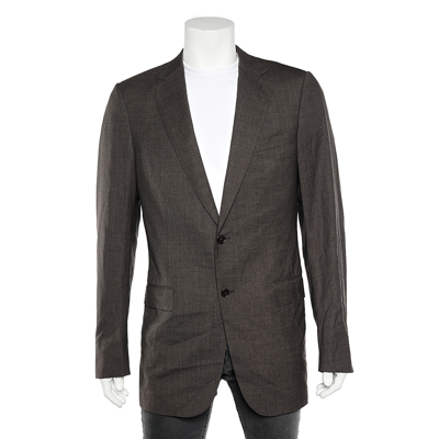 Pre-owned Ermenegildo Zegna Dark Brown Wool Blazer L