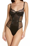 COQUETTE EMBELLISHED UNDEWIRE LACE TEDDY