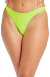 Good American Better Cheeky Reversible Swim Bottoms In Chartreuse