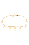 GABI RIELLE 14K YELLOW GOLD PLATED STERLING SILVER HEART ANKLET