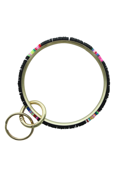 Olivia Welles Colorful Clay Bangle In Black