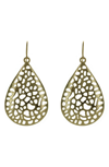 Olivia Welles Cutout Teardrop Earrings In Metallic Gold