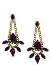 Olivia Welles Marquise Resin Crystal Chain Drop Earrings In Black