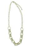 Olivia Welles 14k Gold Plated Crystal Edged Link Necklace In Metallic Gold