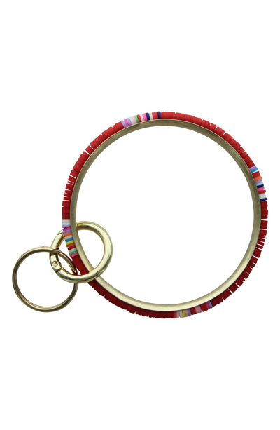 Olivia Welles Colorful Clay Bangle In Red
