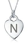 Bling Jewelry Stelring Silver Initial Pendant Necklace In Silver N
