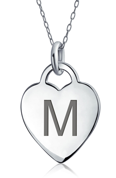 Bling Jewelry Stelring Silver Initial Pendant Necklace In Silver M