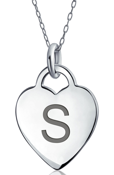 Bling Jewelry Stelring Silver Initial Pendant Necklace In Silver S