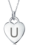Bling Jewelry Stelring Silver Initial Pendant Necklace In Silver U