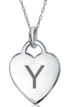 Bling Jewelry Stelring Silver Initial Pendant Necklace In Silver Y