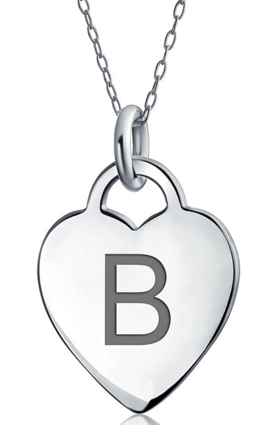 Bling Jewelry Stelring Silver Initial Pendant Necklace In Silver B