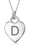 Bling Jewelry Stelring Silver Initial Pendant Necklace In Silver D