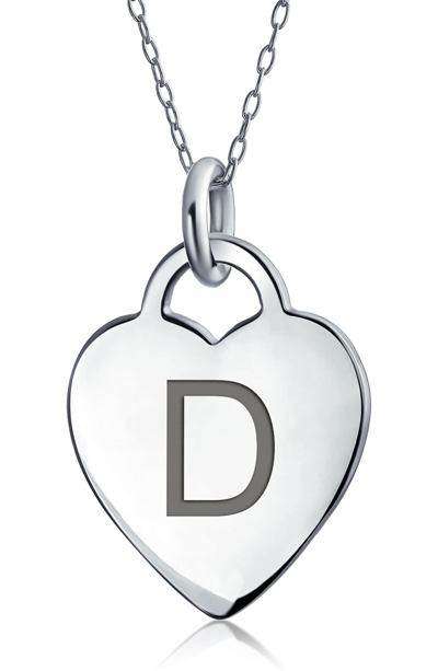 Bling Jewelry Stelring Silver Initial Pendant Necklace In Silver D