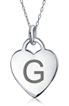 Bling Jewelry Stelring Silver Initial Pendant Necklace In Silver G