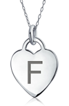 Bling Jewelry Stelring Silver Initial Pendant Necklace In Silver F