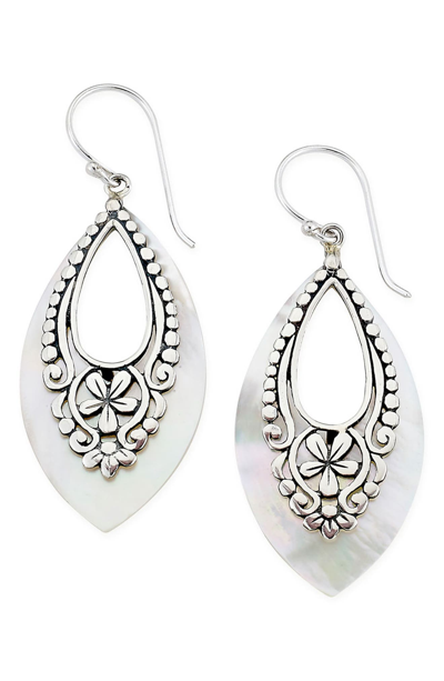 Samuel B. Sterling Silver & Mother Of Pearl Dangle Earrings In White