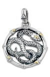 Samuel B. Sterling Silver & 18k Yellow Gold Snake Pendant In Silver And Gold
