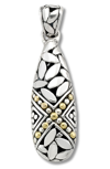 Samuel B. 18k Gold & Sterling Silver Leaf Design Pendant In Silver And Gold