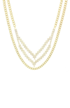 Olivia Welles Luana Crystal Necklace In Gold-clear