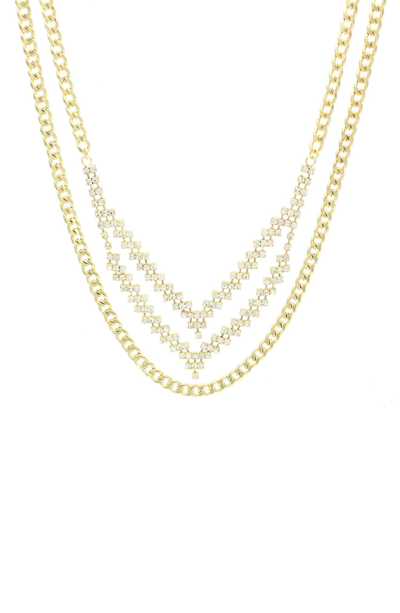 Olivia Welles Luana Crystal Necklace In Gold-clear