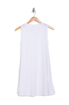 Elan Solid Mock Neck Cover-up Dress In White