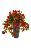 Nearly Natural 26in Bougainvillea Artificial Plant In Planter Uv Resistant  (indoor/outdoor) In Red