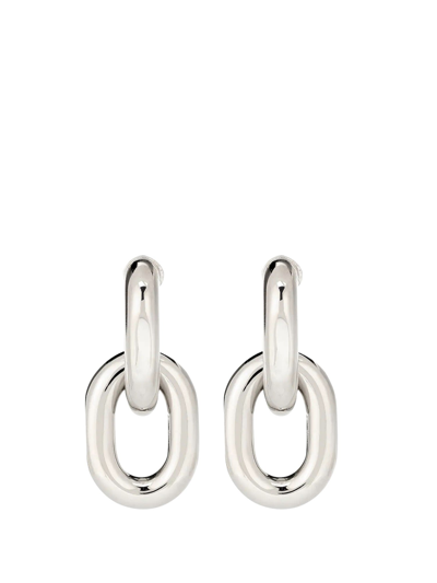 Rabanne Xl Link Double Circle Earrings In Silver