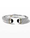 Lagos Caviar Medium Cuff Bracelet In Onyx