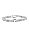Lagos Sterling Silver Enso Caviar Open Circle Bracelet In Silver