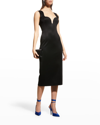 Galvan Slit-detail Sleeveless Midi Dress In Black