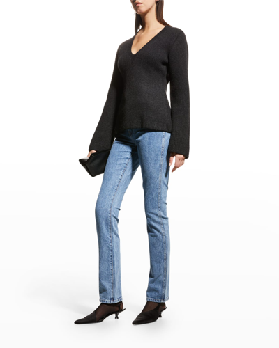 Khaite Daria Straight-leg Jeans In Lakeland Stretch | ModeSens