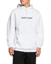 Balenciaga Men's Copyright Logo Hoodie In White/black