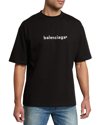 Balenciaga Black Copyright Logo T-shirt In Noir/ecru