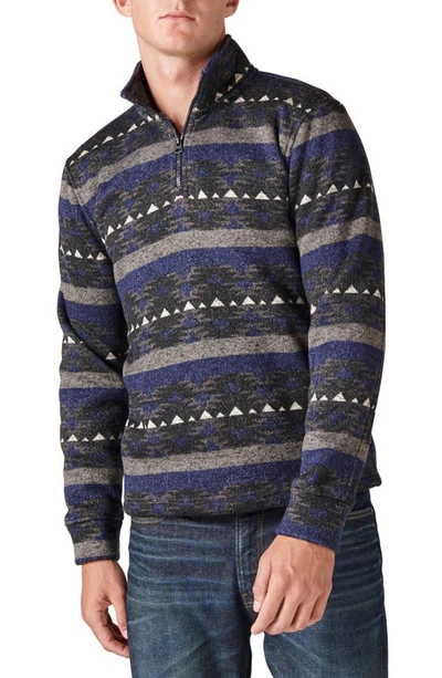 Lucky Brand Men's Los Feliz Half Zip Mock Neck Sweater In Multi