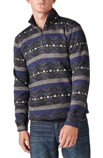 LUCKY BRAND FAIR ISLE QUARTER ZIP PULLOVER