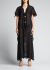MIGUELINA IMANI LONG EMBROIDERED COTTON EYELET COVERUP