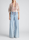 Isabel Marant Andrea Open-knit Tie-neck Sweater In Electric Blue Ec