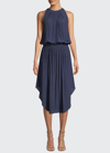 Ramy Brook Audrey Sleeveless Blouson Midi Dress In Oasis