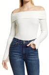 1.STATE RIB OFF THE SHOULDER TOP