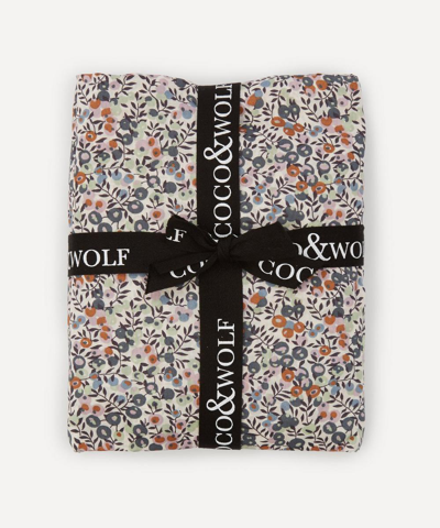 Coco & Wolf Wiltshire Organic Cot Fitted Sheet In Navy