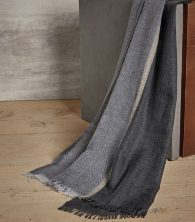 Brunello Cucinelli Cashmere-silk Scarf In Grey