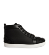 CHRISTIAN LOUBOUTIN LOU SPIKES ORLATO LEATHER HIGH-TOP SNEAKERS