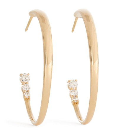 Melissa Kaye Yellow Gold And Diamond Aria Hoop Earrings