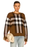 Burberry Wool And Cashmere Sweater With Buttons In Dark Birch Brown