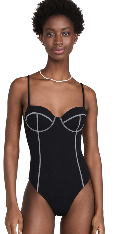 Onia Valerie Textured One-piece Swimsuit In Black